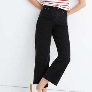 madewell - black slim wide leg cropped jeans